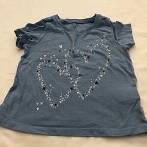 Baby Gap Blue Shortsleeve Shirt with Heart Detail